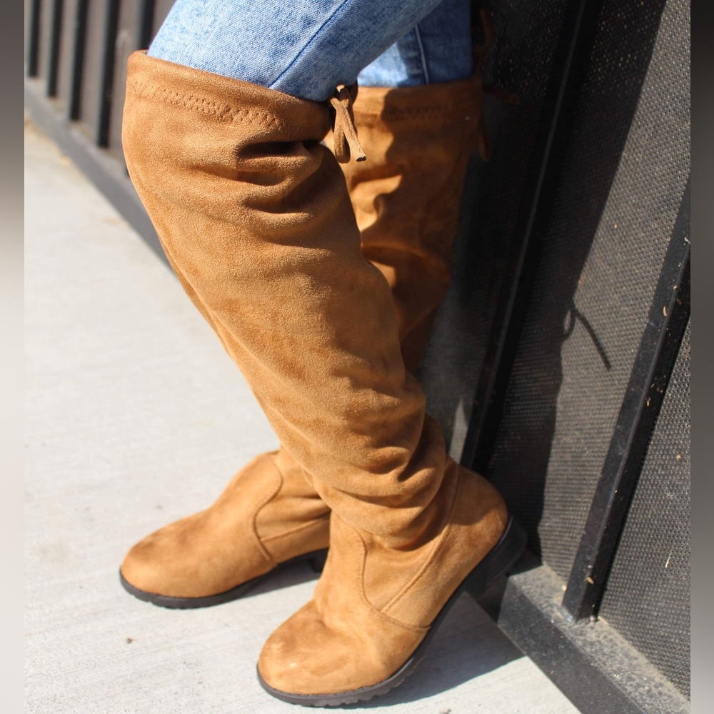 Kids Tan Over the Knee Boots